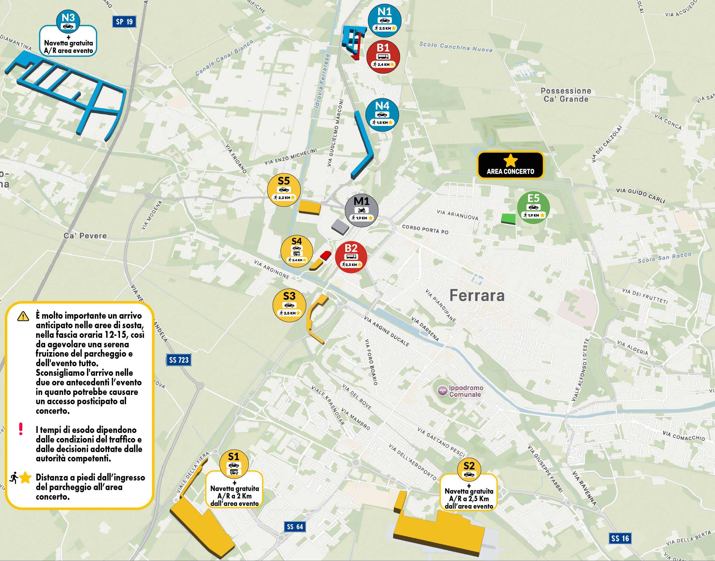 Mappa Generale Vasco Rossi Ferrara 2026